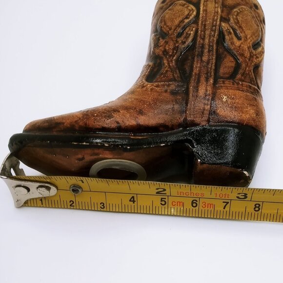 Salt & Pepper Shakers Set Ceramic Anthropomorphic Brown Cowboy Boots Vintage Set - Picture 12 of 16